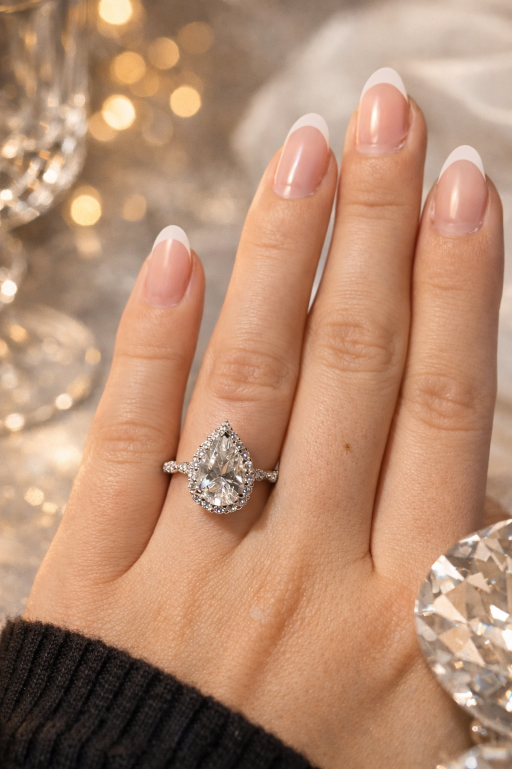 Pear Cut Moissanite Ring 3ct