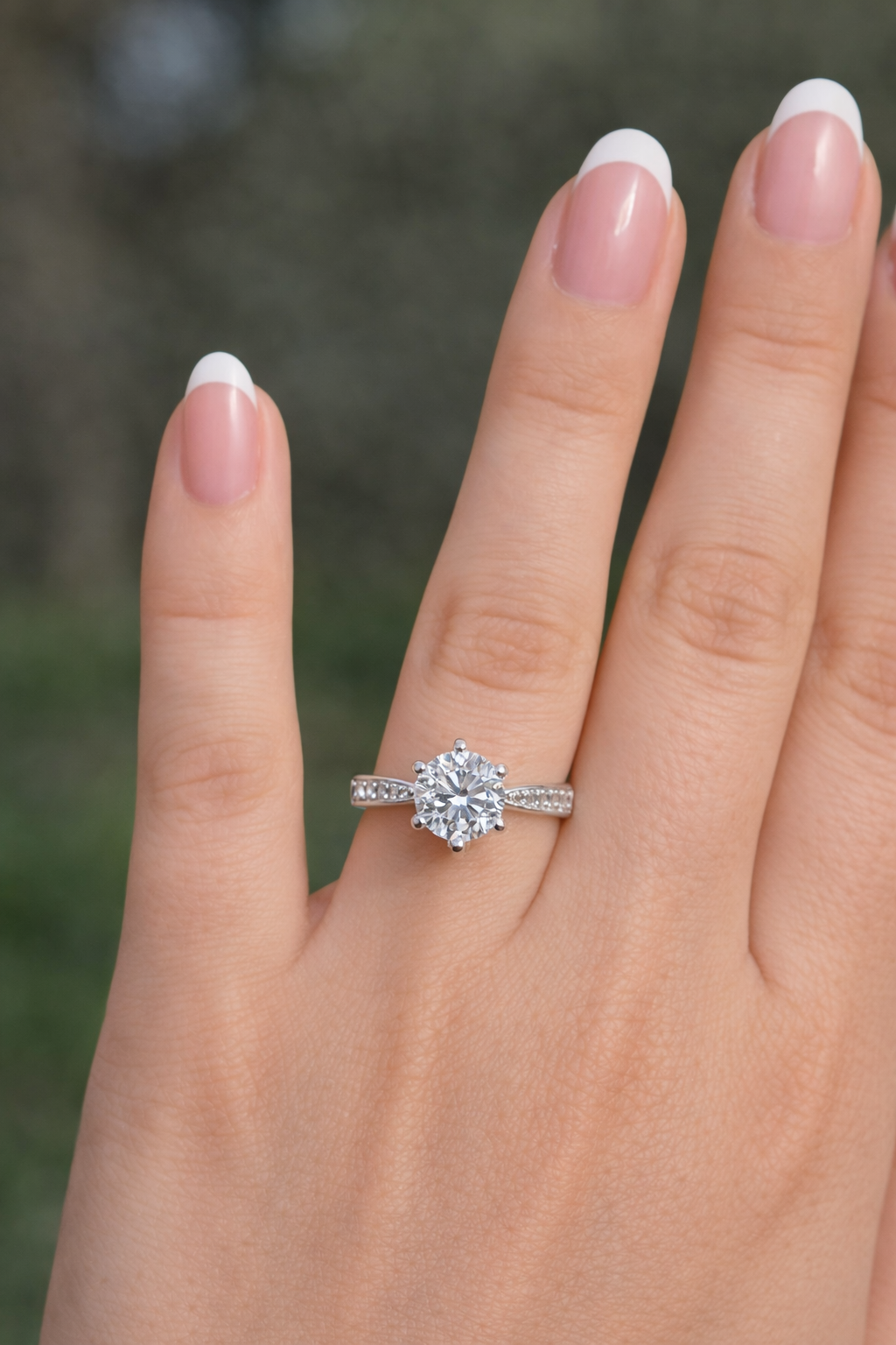 Round Cut Moissanite Ring 2Ct